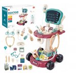 Statie medicala mobila pe roti, monitor ekg cu lumina si 29 accesorii medicale incluse 32 x 42.5 x 58 cm little doctor