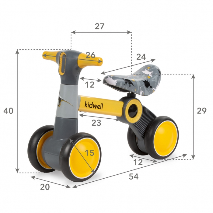 Bicicleta fara pedale Kidwell Petito Dino - 8