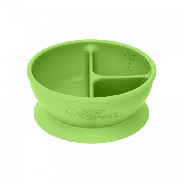 Bol de invatare Green Sprouts compartimentat Learning Bowl Divided Green - 1 | YEO