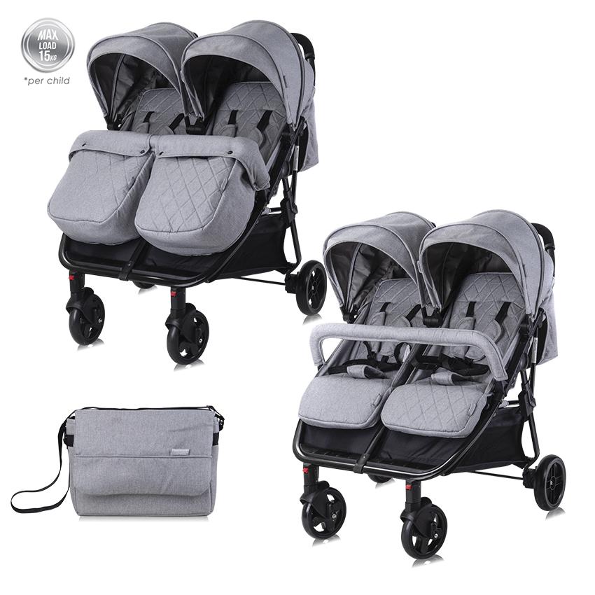 Carucior Pentru Gemeni Duo Cool Grey