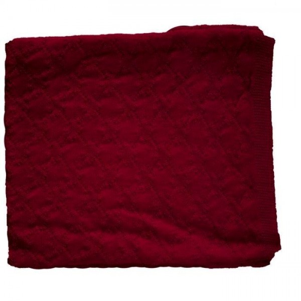Paturica din lana merinos organica impletita 90x90 cm Iobio Cassis - 1