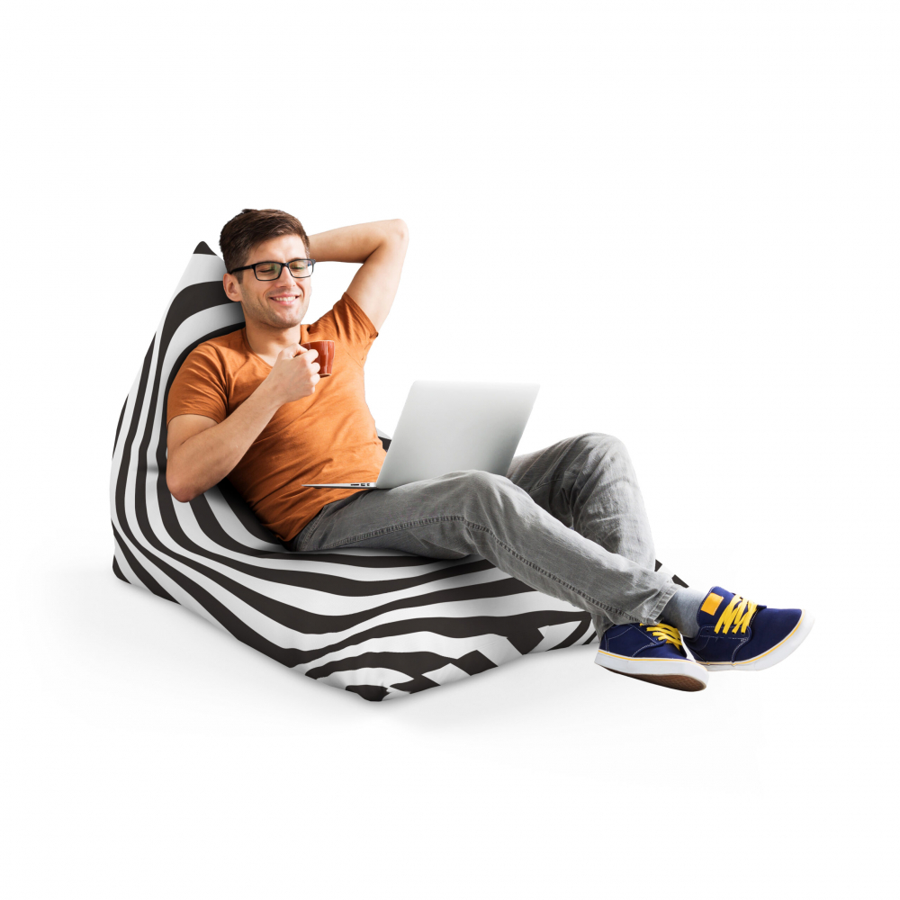 Fotoliu Puf Bean Bag tip Lounge Abstract zebra