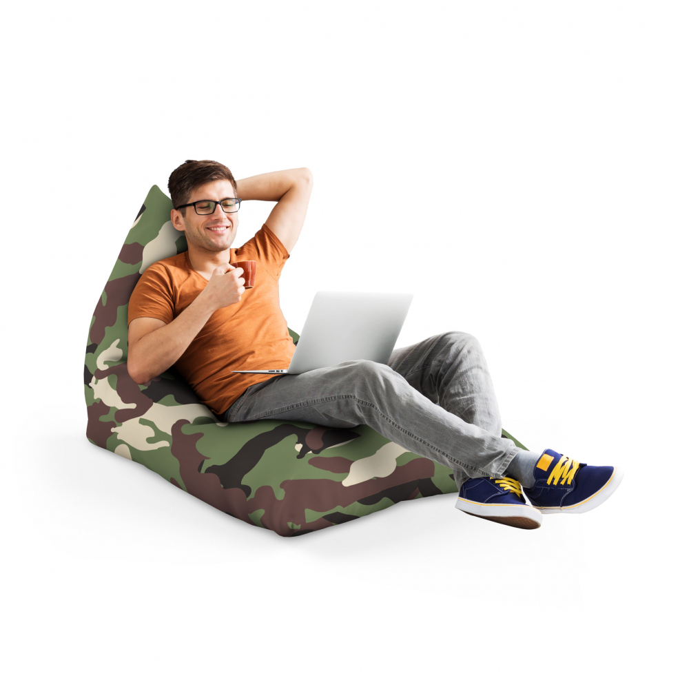 Fotoliu Puf Bean Bag tip Lounge Camuflaj armata