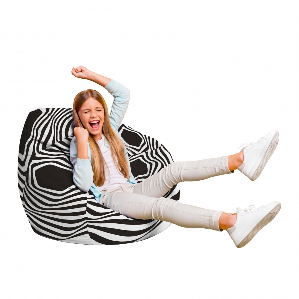 Fotoliu Puf Bean Bag tip Para L abstract zebra