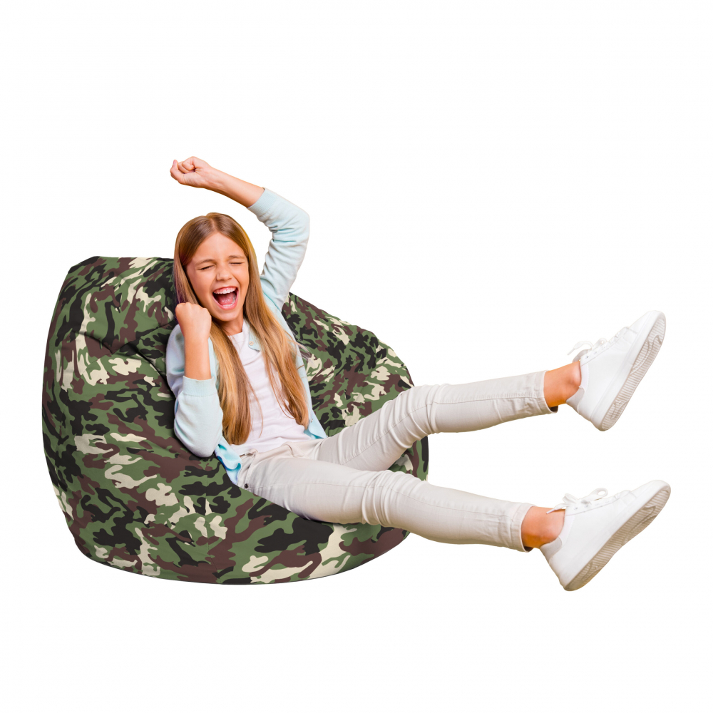 Fotoliu Puf Bean Bag tip Para L camuflaj armata