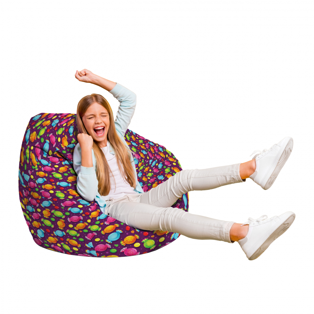 Fotoliu Puf Bean Bag tip Para L candies fundal mov