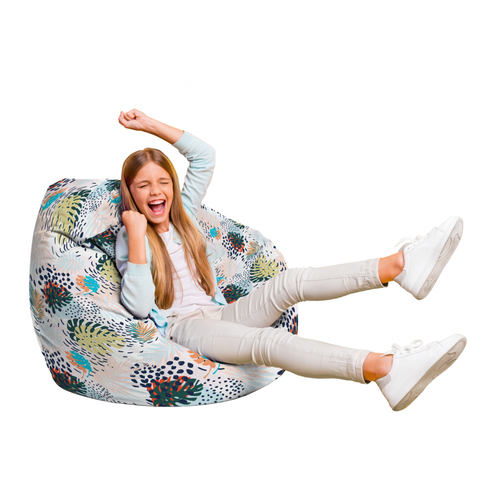 Fotoliu Puf Bean Bag tip Para L frunze multicolore