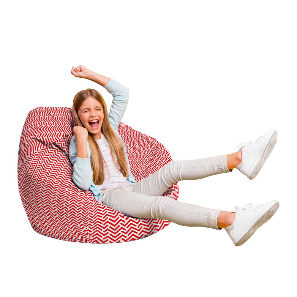 Fotoliu Puf Bean Bag tip Para L model rosu si alb