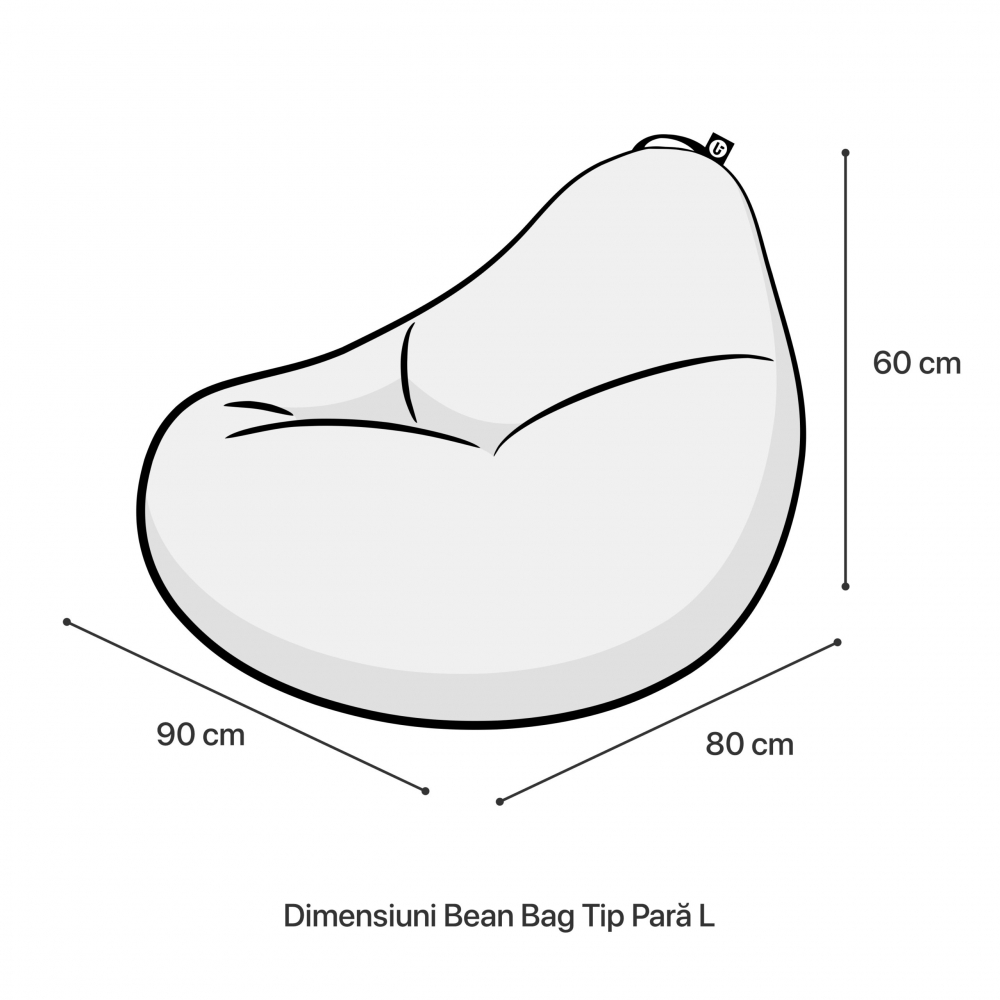 Fotoliu Puf Bean Bag tip Para L motiv alb cu bleu - 1 | YEO