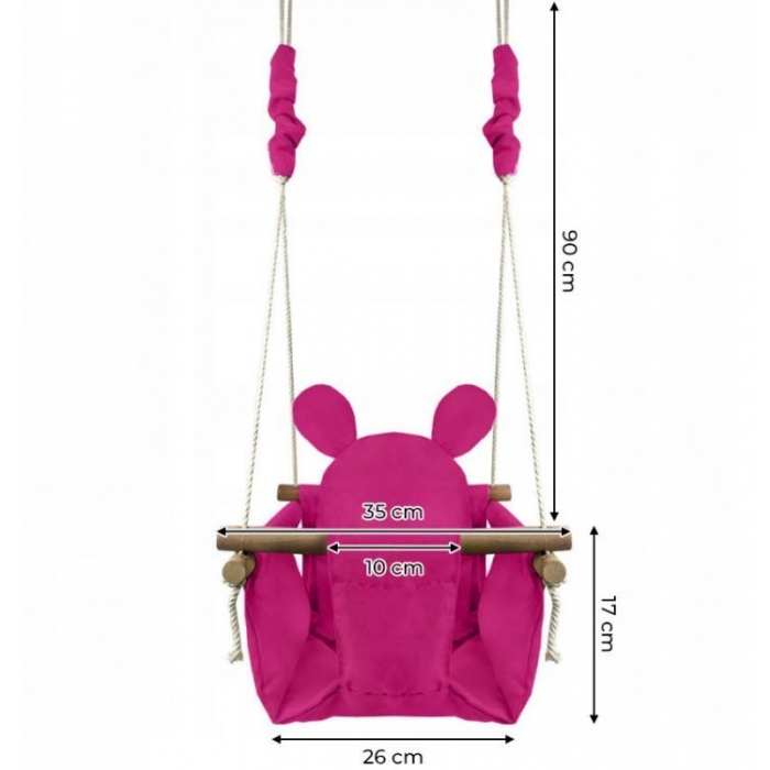 Leagan pentru copii Ecotoys tip ursulet roz Jucarii de exterior 2023-09-25