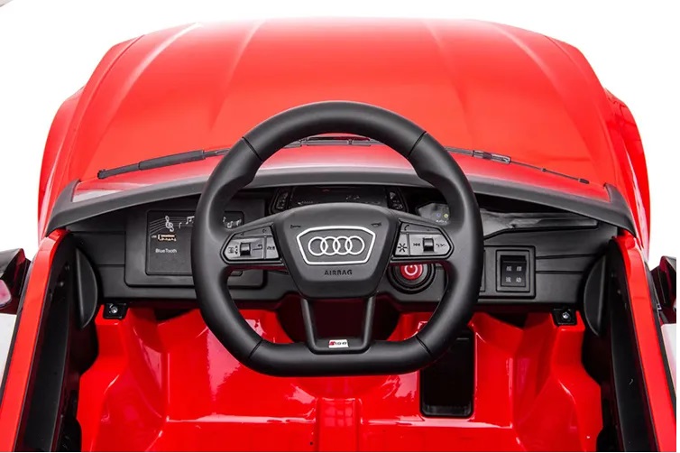 Masinuta electrica cu telecomanda roti EVA si scaun din piele Audi RS6 Red - 6