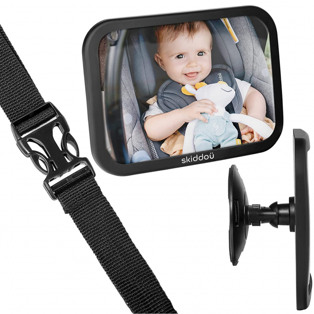 Oglinda auto retrovizoare Skiddou pentru supraveghere copii Basp reglare 360 grade 26x19 cm - 6