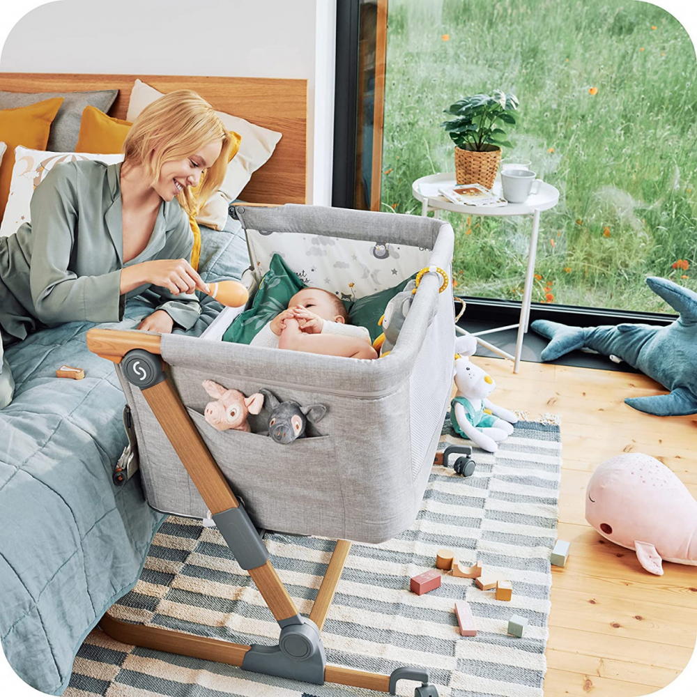 Patut 3 in 1 co-sleeping Natt Skiddou Normandic Dream Gri deschis - 1 | YEO