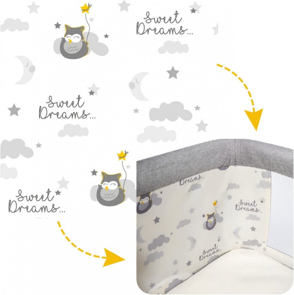 Patut 3 in 1 co-sleeping Natt Skiddou Normandic Dream Gri deschis - 3 | YEO