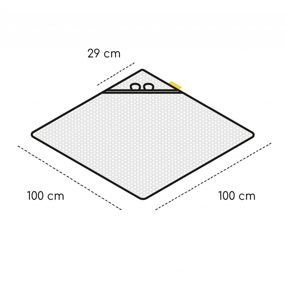 Prosop nou nascut Skumi Skiddou cu gluga cu urechiuse 100x100cm albastru - 2 | YEO