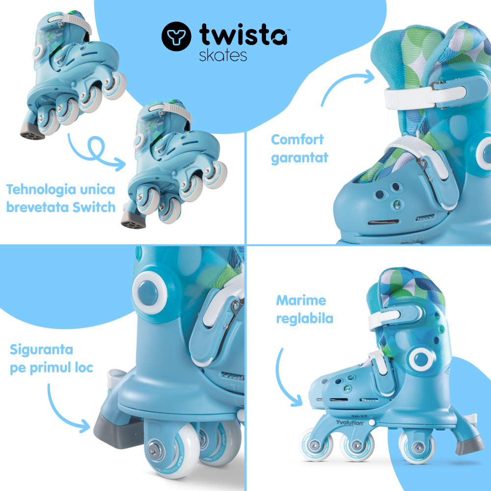 Role ajustabile Yvolution Twista Skates marime 23-28 blue - 2