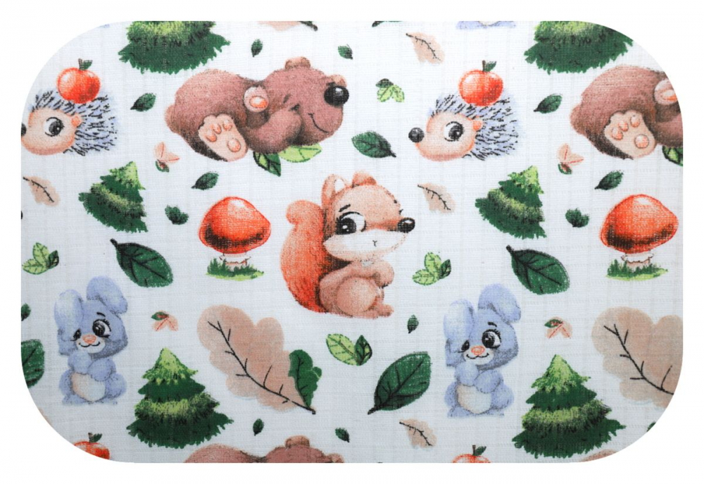 Scutec din muselina tetra 70x80 cm model Smiling Animals - 1 | YEO