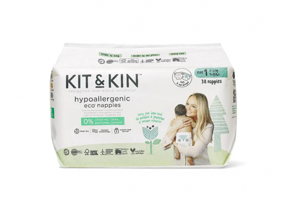 Scutece Hipoalergenice Eco KitKin marime 1, 2-5 kg 152 buc - 3 | YEO