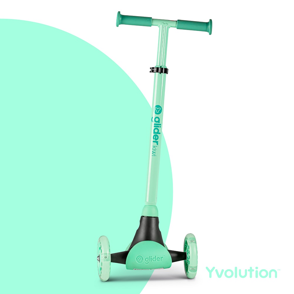 Trotineta cu 3 roti Yvolution Y Glider kiwi green, roti Led, ghidon reglabil, greutate admisa 50 kg - 1