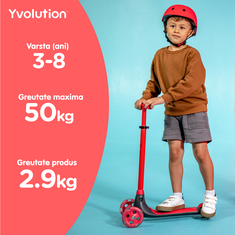 Trotineta cu 3 roti Yvolution Y Glider kiwi red - 4