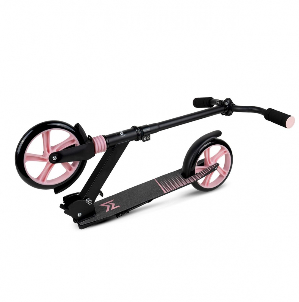 Trotineta pliabila cu amortizor City Scooter negru si roz - 11