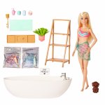 Set papusa Barbie si baie cu confetti Self Care
