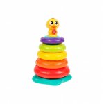 Jucarie Piramida inelelor colorate Rainbow Duck muzicala