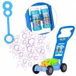 Masina de tuns iarba Bubbles, genereaza baloane din sapun, cu Muzica si 2 rezerve 118ml incluse, 26 x 17cm, Blue