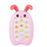 Telefon interactiv cu muzica pentru copii Pink Bunny