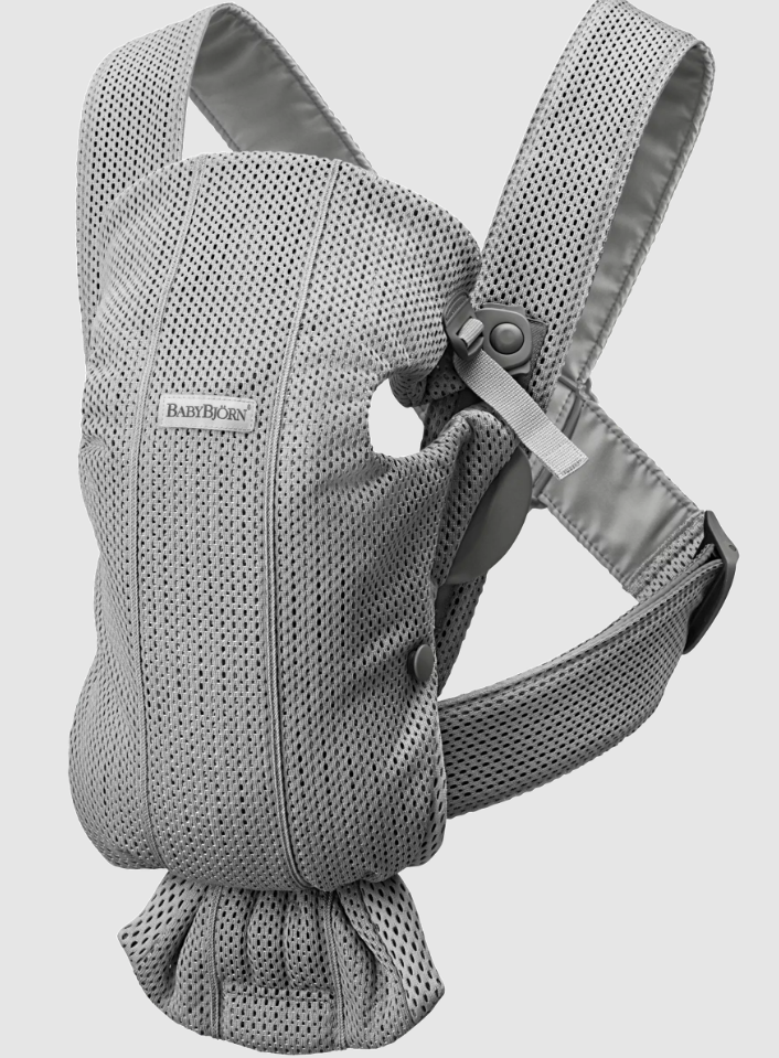 Marsupiu Mini Babybjorn cu multiple pozitii de purtare Grey 3D Mesh