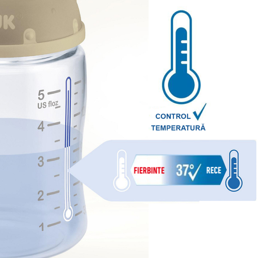 Biberon Nuk First Choice Sticla 120 ml tetina silicon M 0-6 luni bleu Alimentatie 2023-10-01