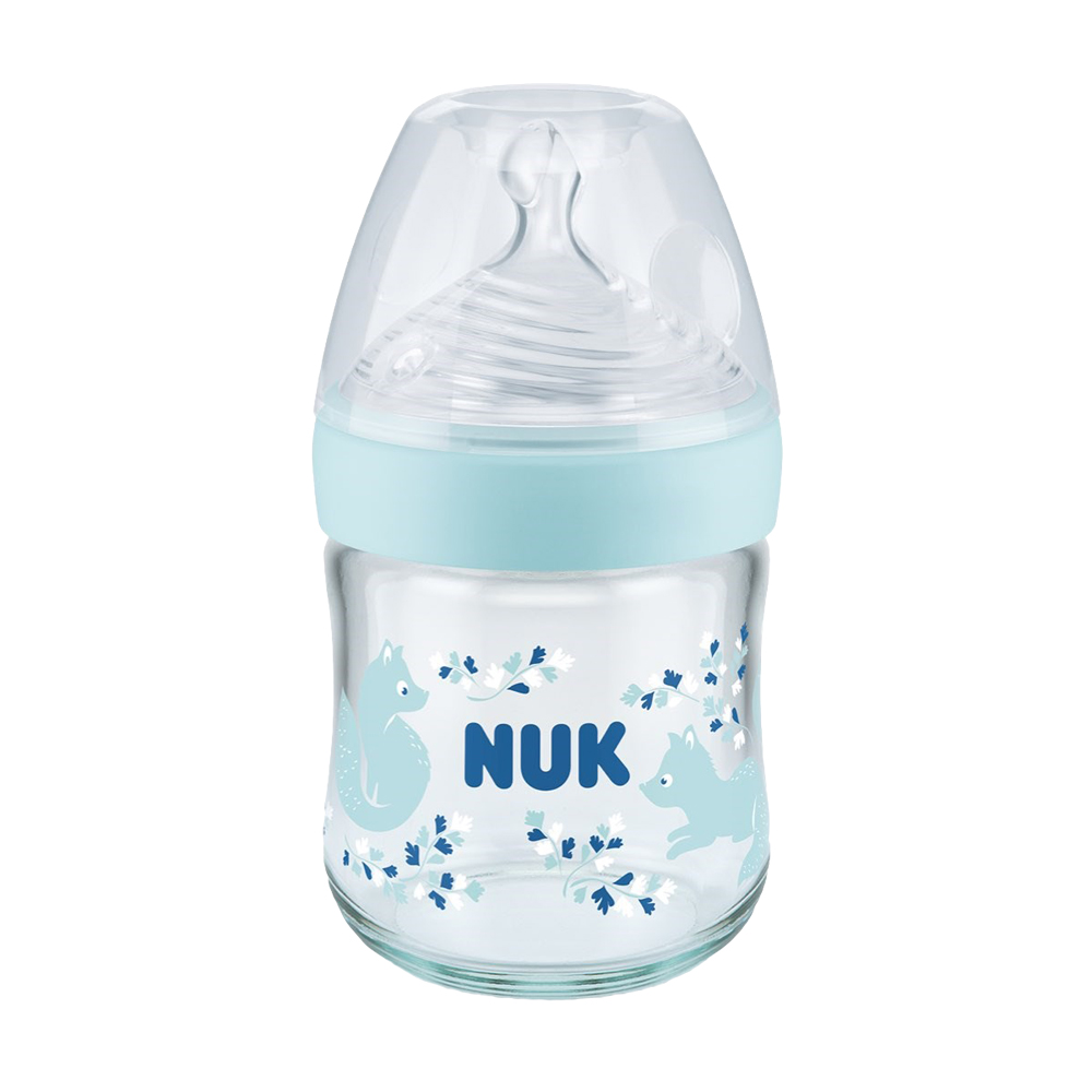 Biberon Nuk Nature Sense Sticla 120 ml tetina silicon S 0-6 luni turcoaz - 1 | YEO