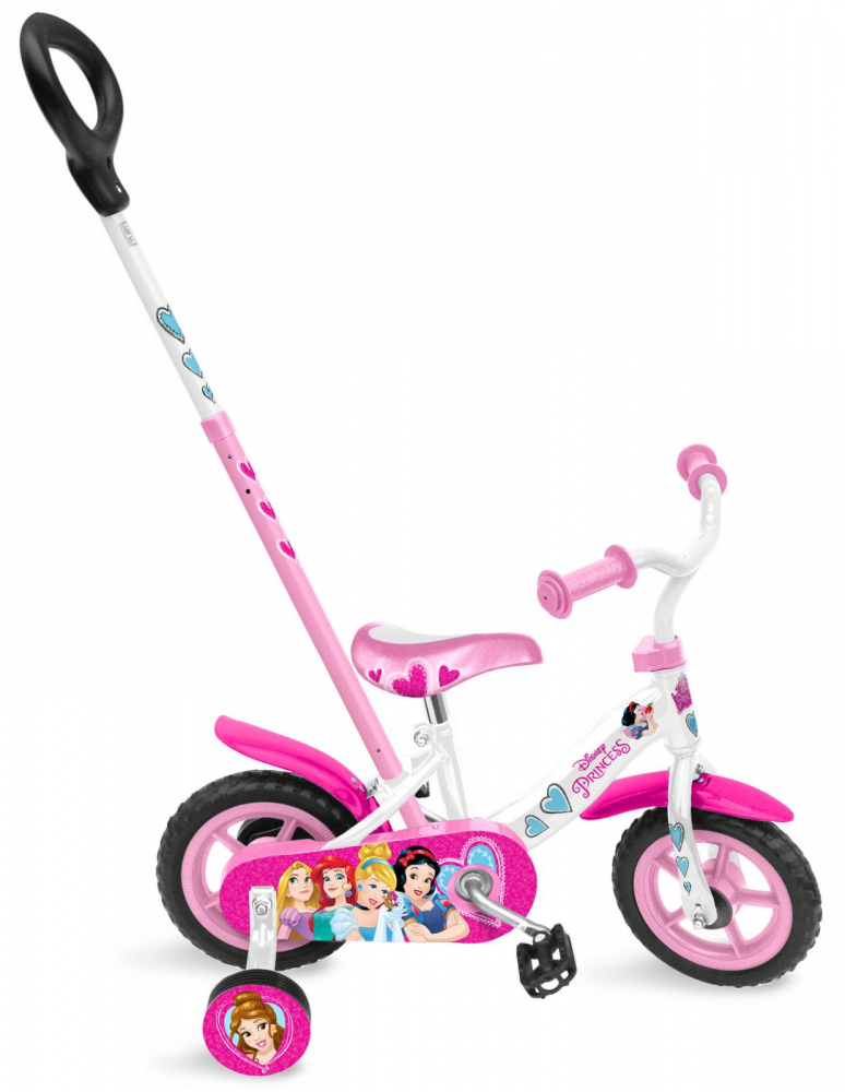 Bicicleta Stamp Disney Princess 10 inch cu bara de impins Biciclete copii imagine 2022