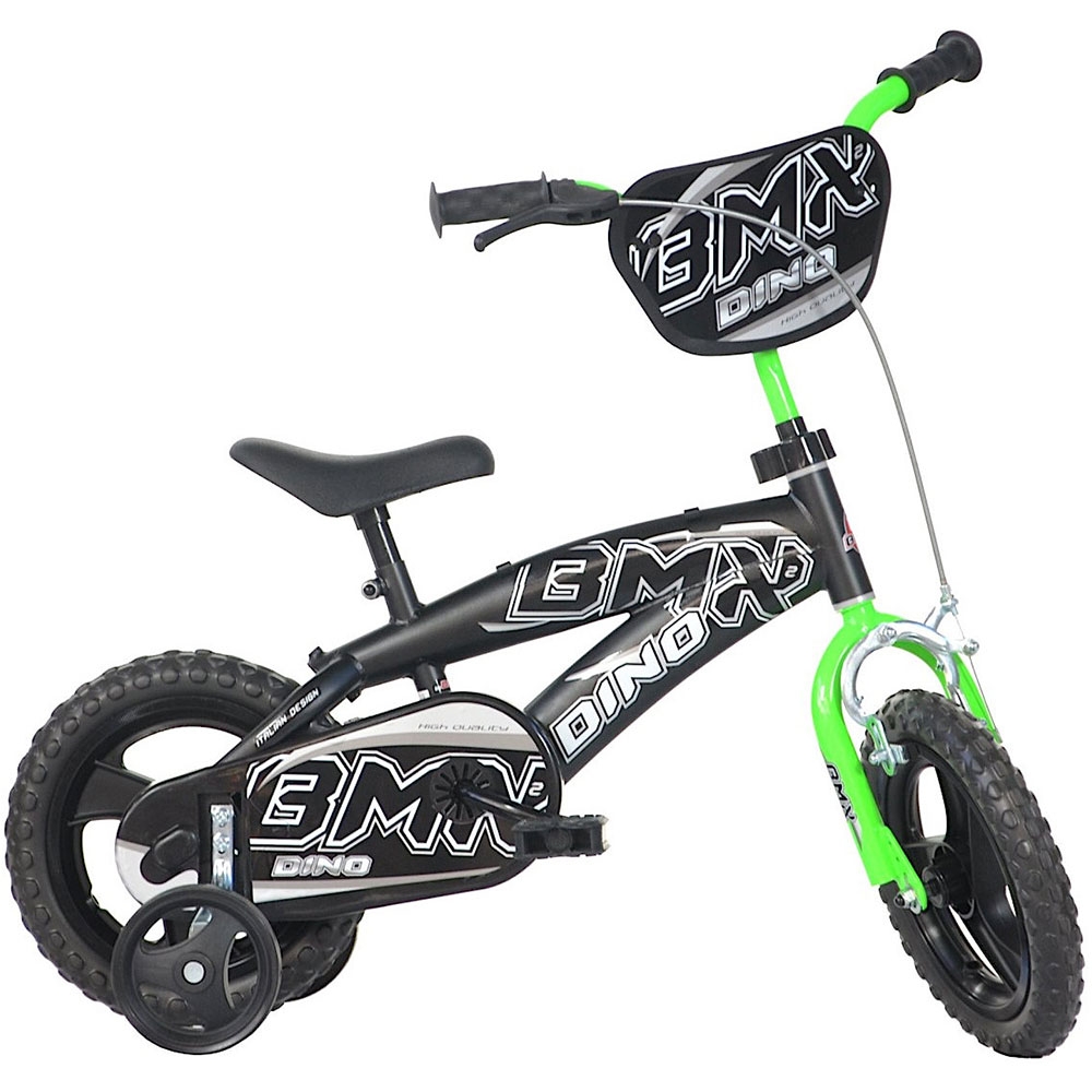 Bicicleta copii Dino Bikes 12 inch BMX negru si verde - 1