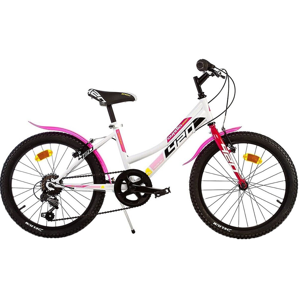 Bicicleta copii Dino Bikes 20 inch MTB fete sport alb cu 6 viteze - 1