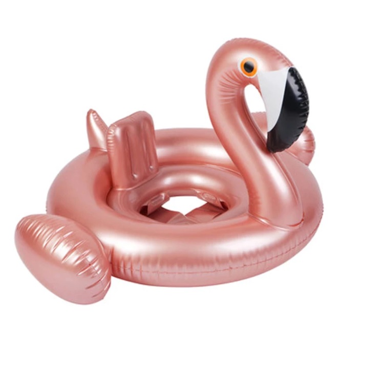 Colac gonflabil pentru fetite cu scaun Flamingo Roz Sidefat 60 cm