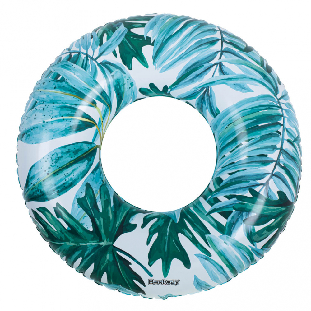 Colac gonflabil Ikonka pentru inot 119 cm Albastru Tropical