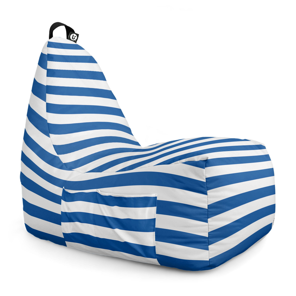 Fotoliu Puf Bean Bag tip Chill L regular stripes blue - 5
