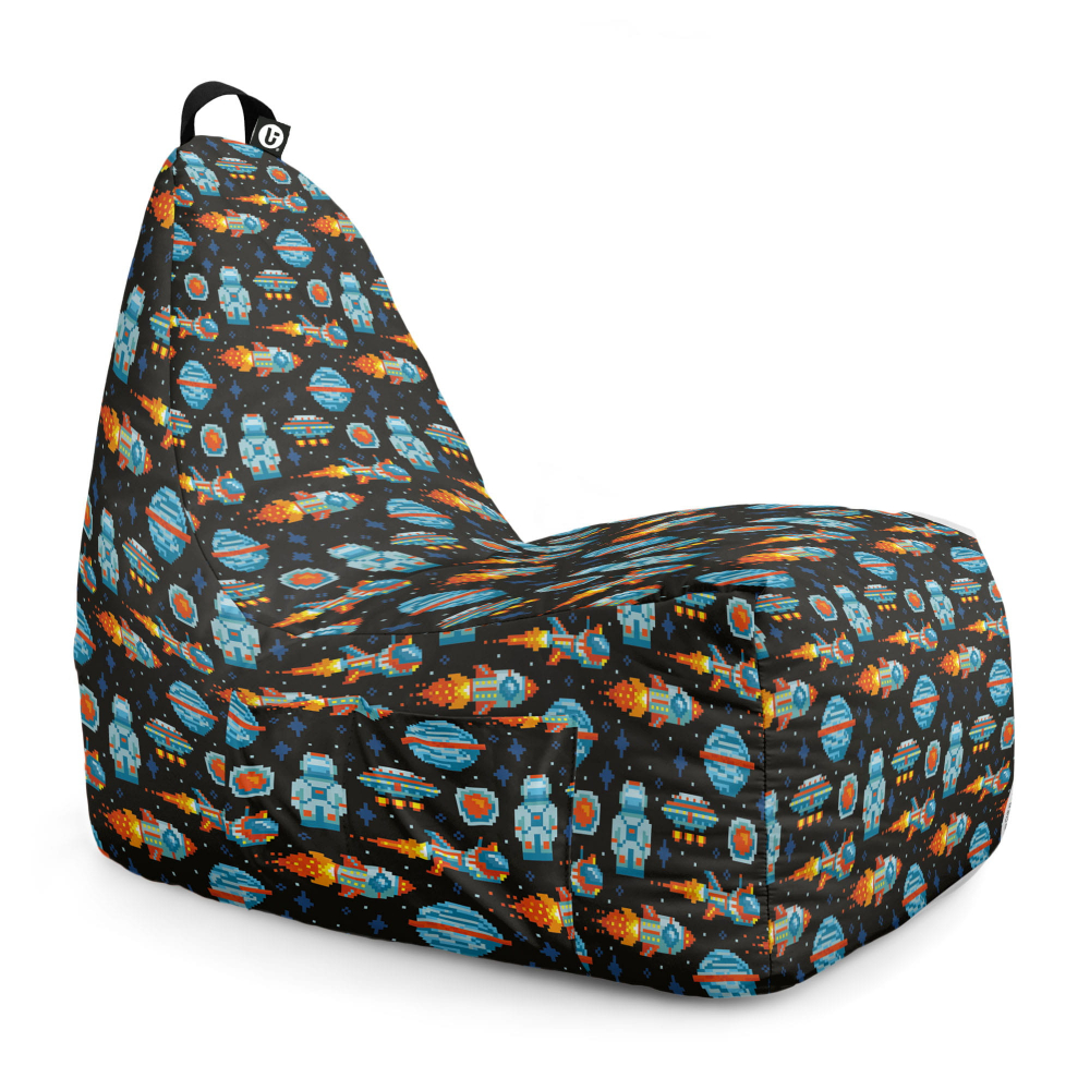 Fotoliu Puf Bean Bag tip Chill L retro space ships - 5