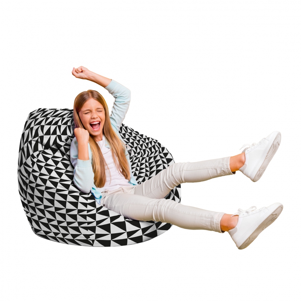 Fotoliu Puf Bean Bag tip Para L geometric sea black