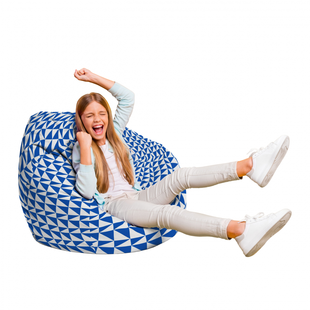 Fotoliu Puf Bean Bag tip Para L geometric sea blue