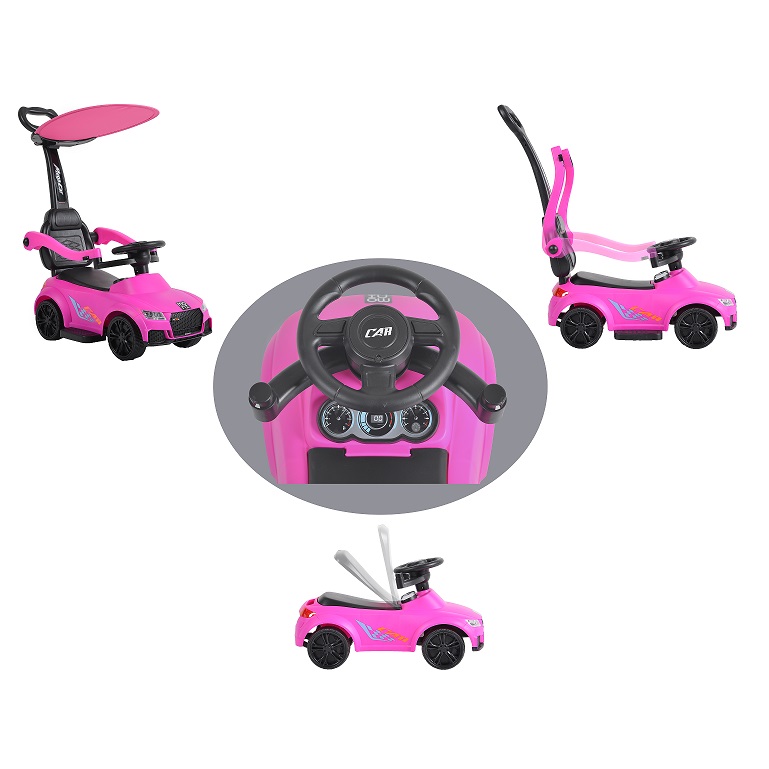 Masinuta fara pedale Moni cu maner parental Victory 2in1 Pink - 3 | YEO