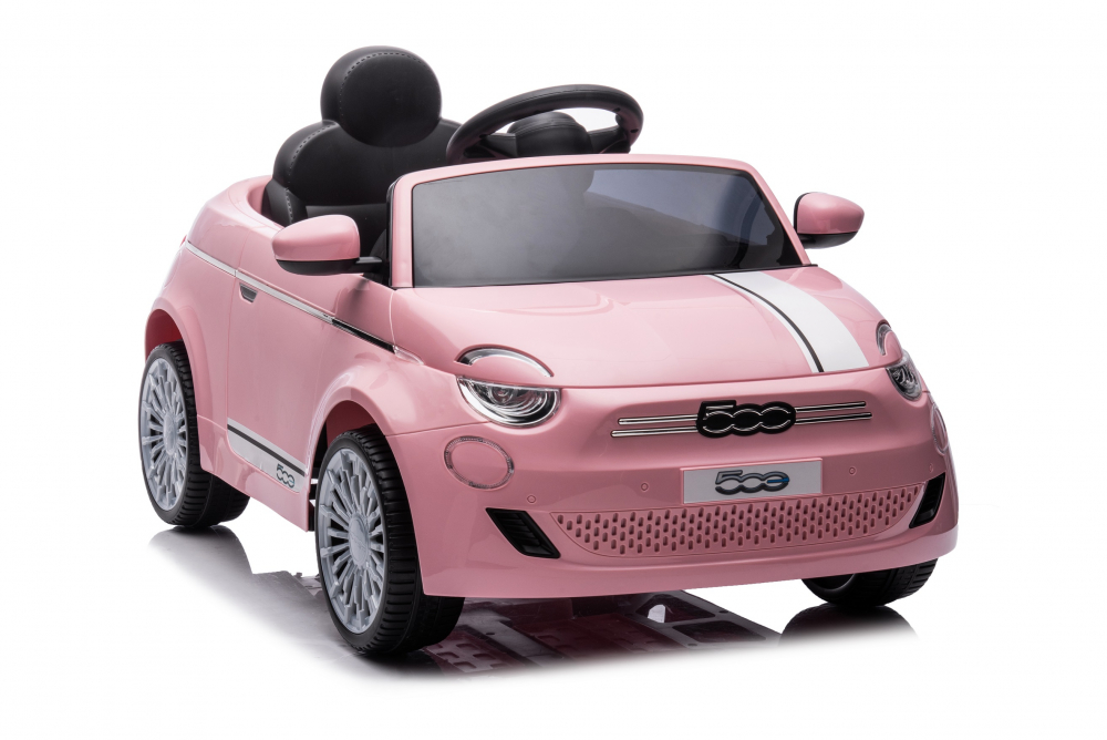 Pink fiat store 500 electric car