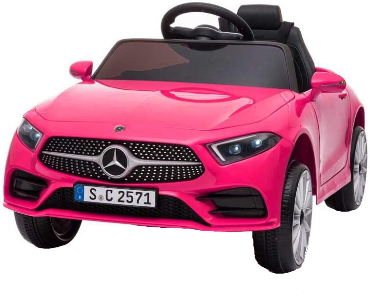Masinuta electrica cu scaun piele si roti eva Mercedes Benz CLS350 Pink - 8