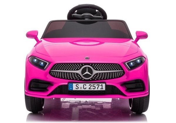 Masinuta electrica cu scaun piele si roti eva Mercedes Benz CLS350 Pink - 6