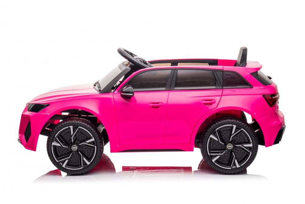 Masinuta electrica cu telecomanda roti EVA si scaun din piele Audi RS6 Pink - 5