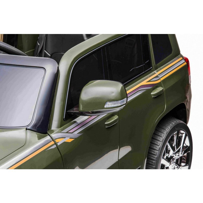 Masinuta electrica cu roti EVA si scaun din piele Toyota Landcruiser Army Green - 2 | YEO