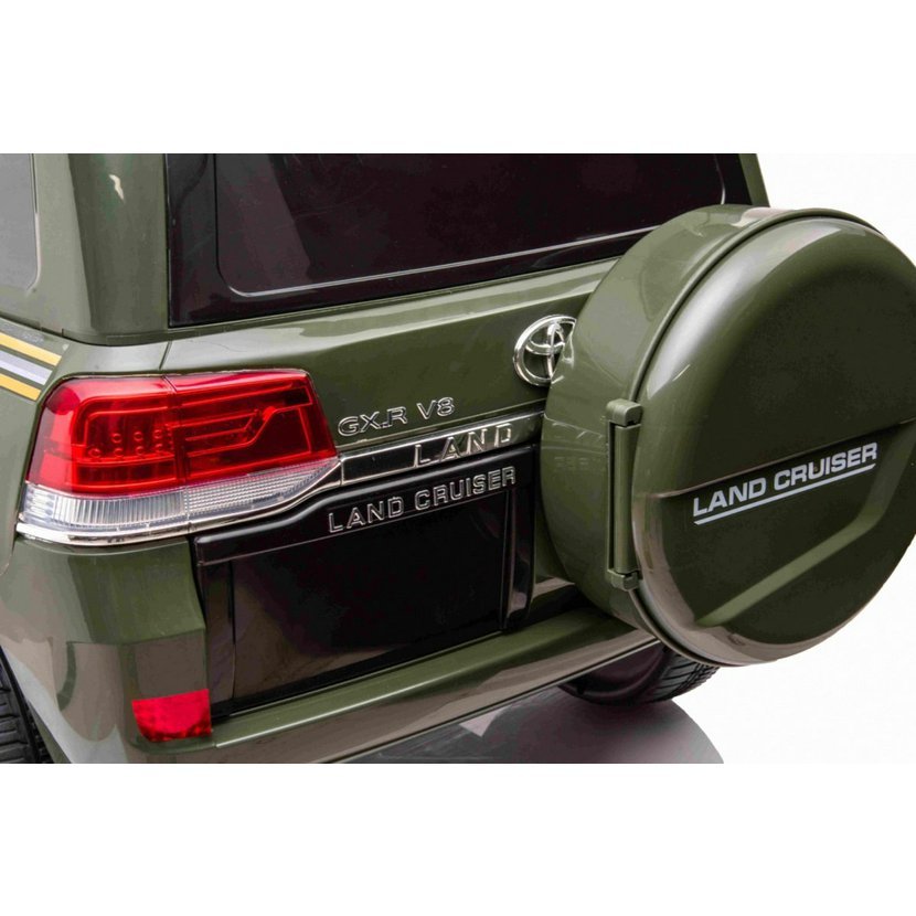 Masinuta electrica pentru copii Toyota Landcruiser Army Green cu roti EVA, scaun din piele, deschidere usi, scaun piele si telecomanda - 3