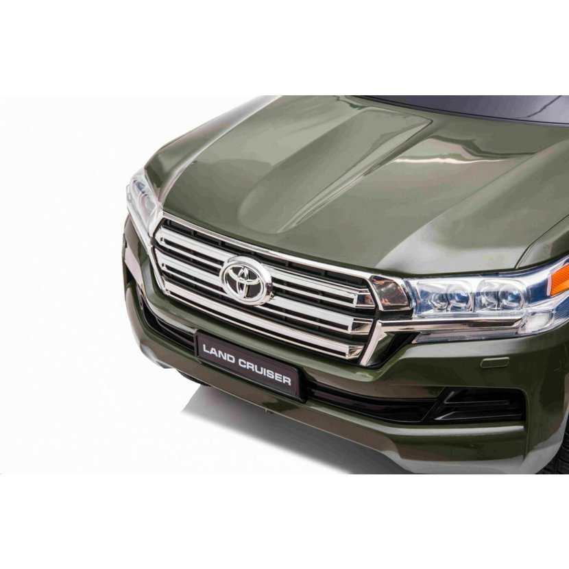 Masinuta electrica pentru copii Toyota Landcruiser Army Green cu roti EVA, scaun din piele, deschidere usi, scaun piele si telecomanda - 4