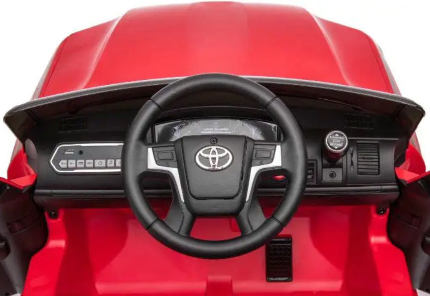 Masinuta electrica pentru copii Toyota Landcruiser Army Green cu roti EVA, scaun din piele, deschidere usi, scaun piele si telecomanda - 7